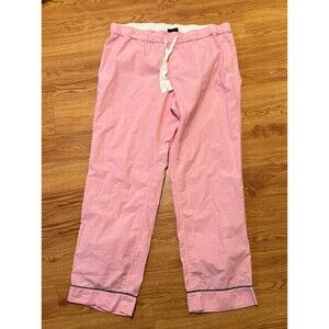 J.Crew Pajama Pants Sz L Pink 100% Cotton Drawstring Lounge Sleepwear